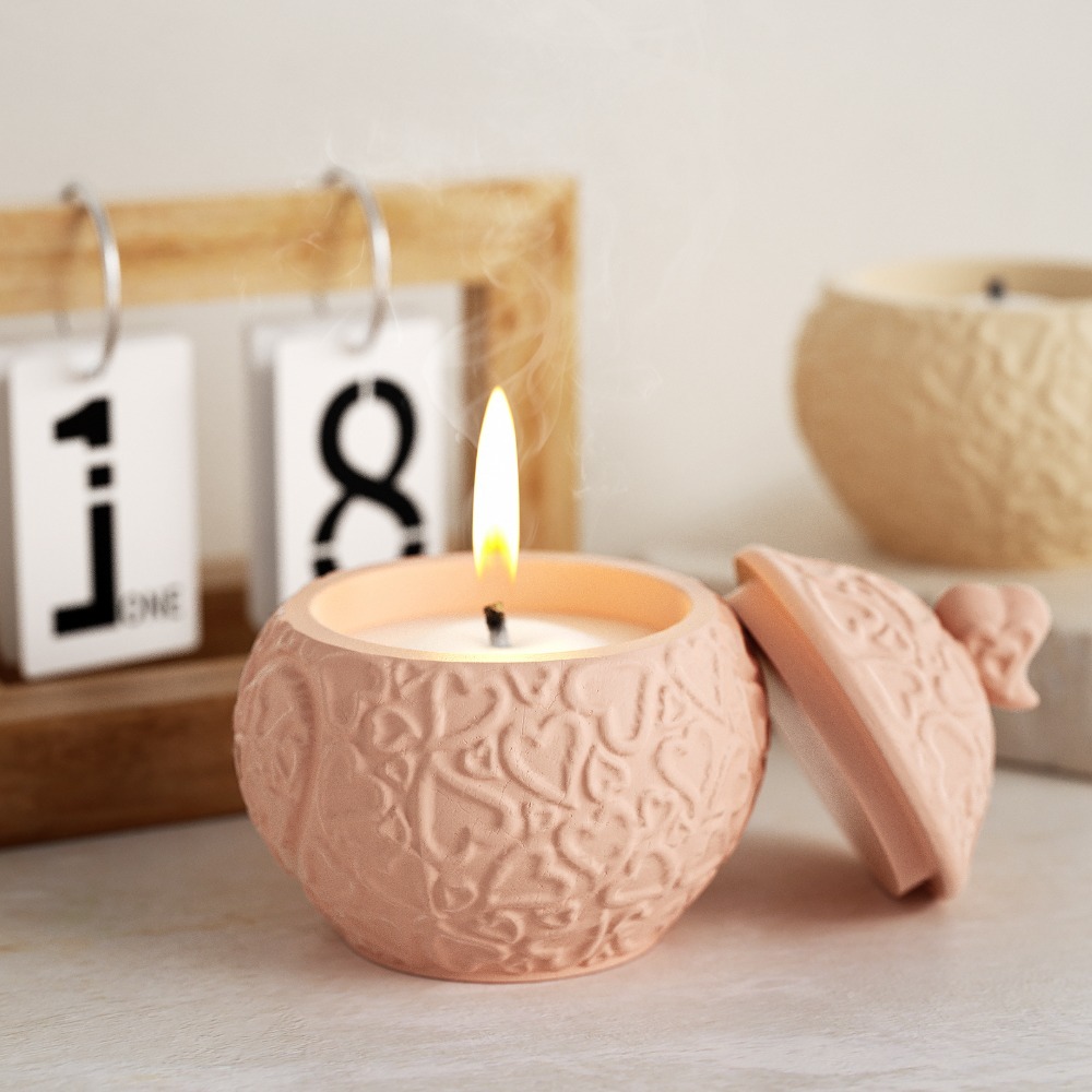 Candle Vessel Supplies - Boîte de rangement en relief Floral